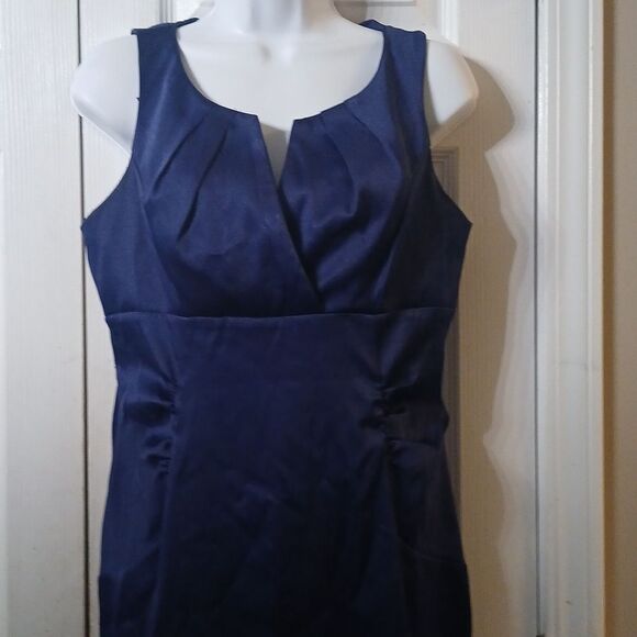 London Times Royal blue cinched sleeveless formal party dress Sz 10 EUC - Picture 3 of 12
